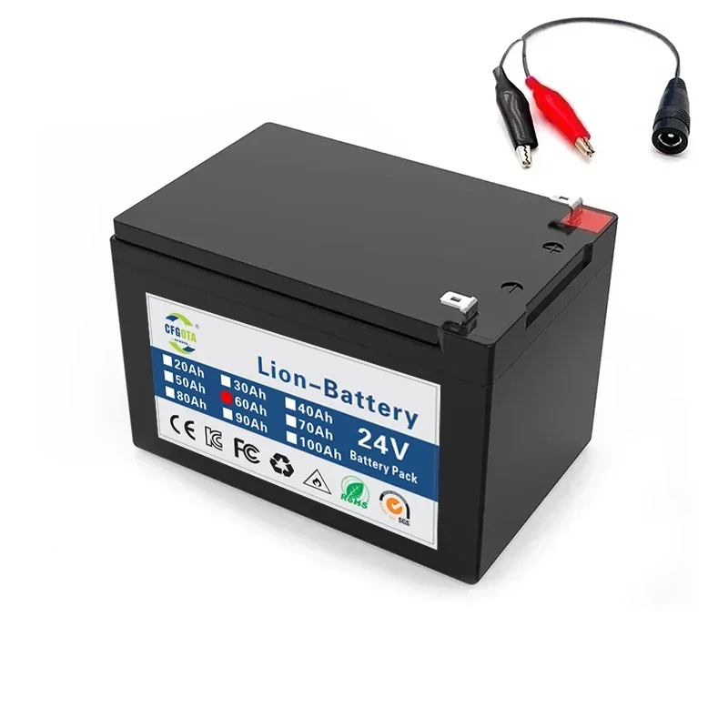 24V Batterie 80Ah 25,2 Lithium Batterie Pack wiederauf ladbare Batterie für Solarenergie Elektro fahrzeug Batterie 2. 7 v2a Ladegerät