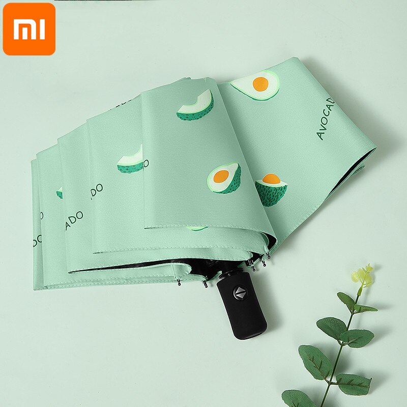 Xiaomi-sombrilla de protección UV automática para mujer, sombrilla impermeable de gran tamaño, plegable, estilo frutal, protección UV