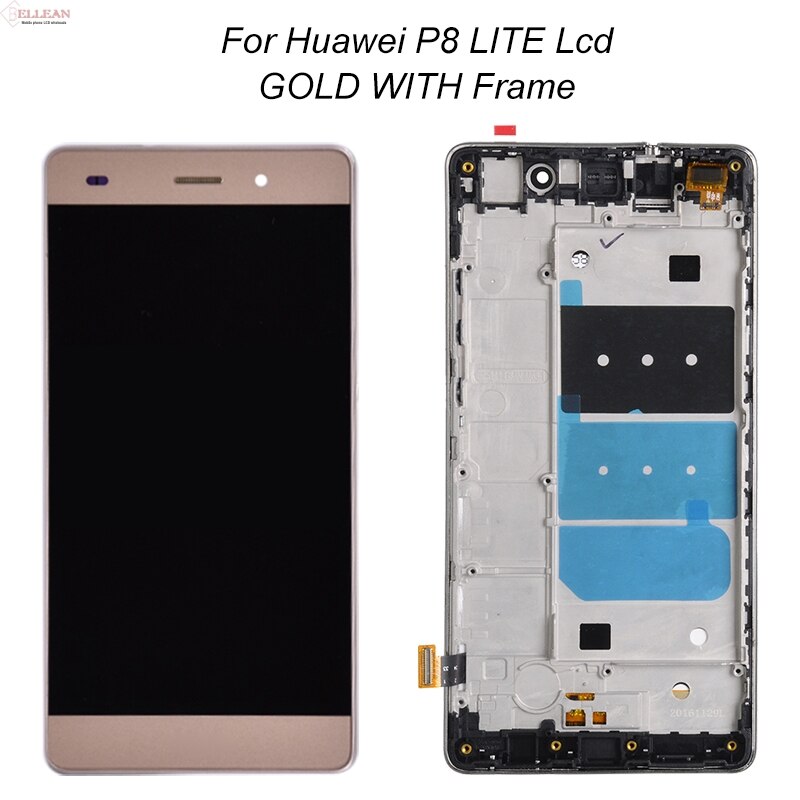 Catteny P8 Lite Lcd da 5.0 pollici per Huawei P8 Lite Schermo con L'assemblea di Schermo di Tocco per Honor 4C Lcd Y6 Schermo di Trasporto libero: oro con telaio