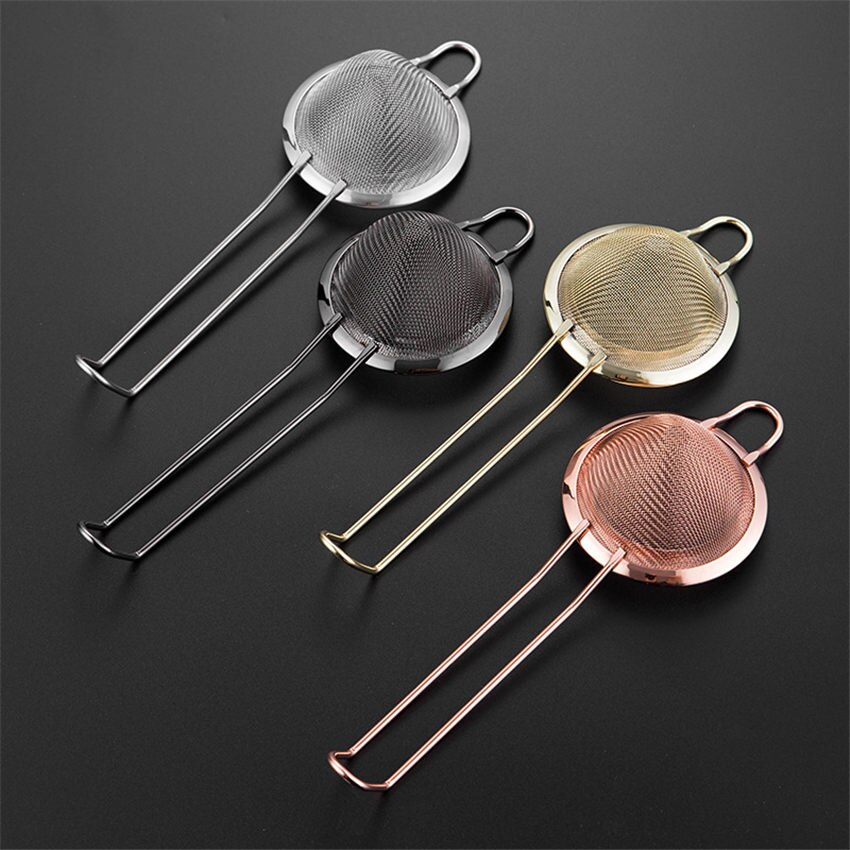 Colador de cóctel de espino de acero inoxidable 304, colador de jugos de malla fina, herramientas de barra de Color dorado de cobre para barman