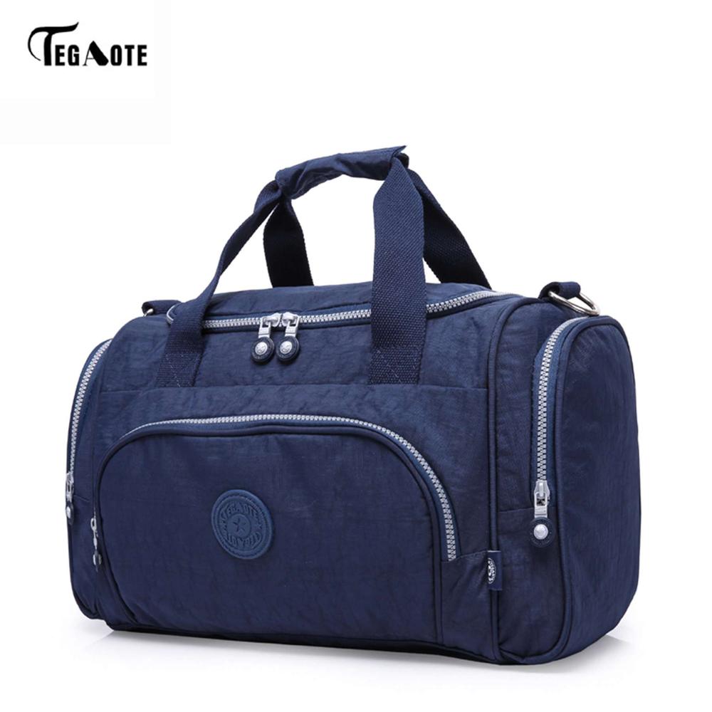 TEGAOTE Men's Travel Bag Zipper Luggage Travel Duffle Bag Latest Style Large Capacity Male Female Portable Travel Tote: Deep Blue