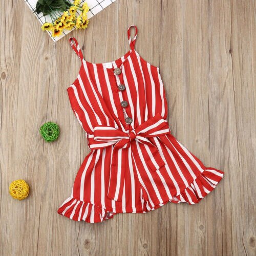 3-8 T Bambino Del Bambino Rosso Della Banda Tute e Salopette Del Capretto Del Bambino Vestiti Della Ragazza Senza Maniche Della Banda Del Pagliaccetto Della Tuta di Un Pezzo del Vestito