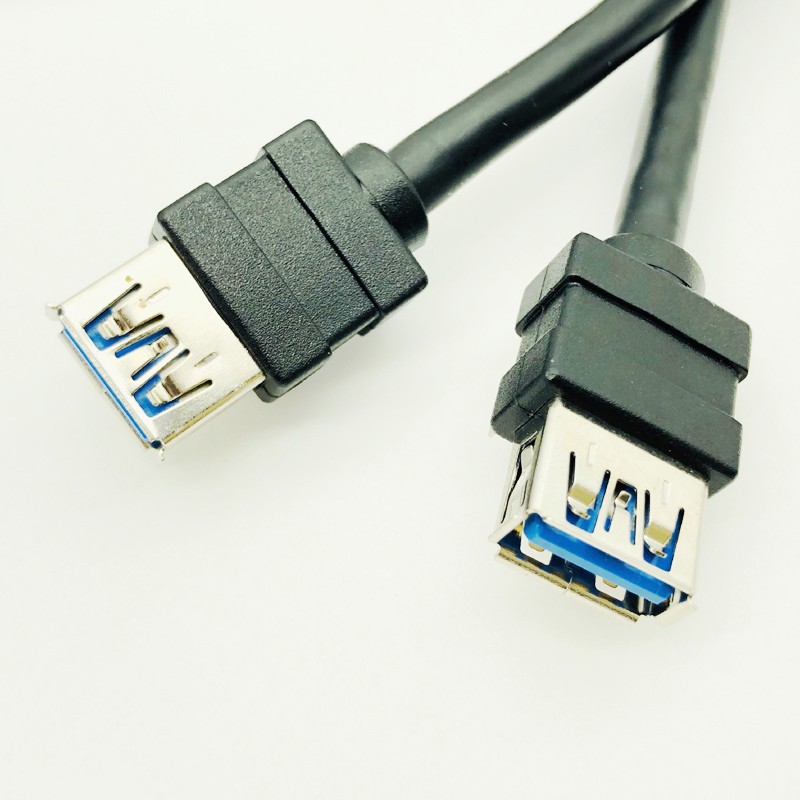 Cable de panel frontal USB 3,0 Cable conector USB USB 3,0 de alta velocidad de 20 pines a puertos duales Hub USB3.0 con pie fijo para computadora PC