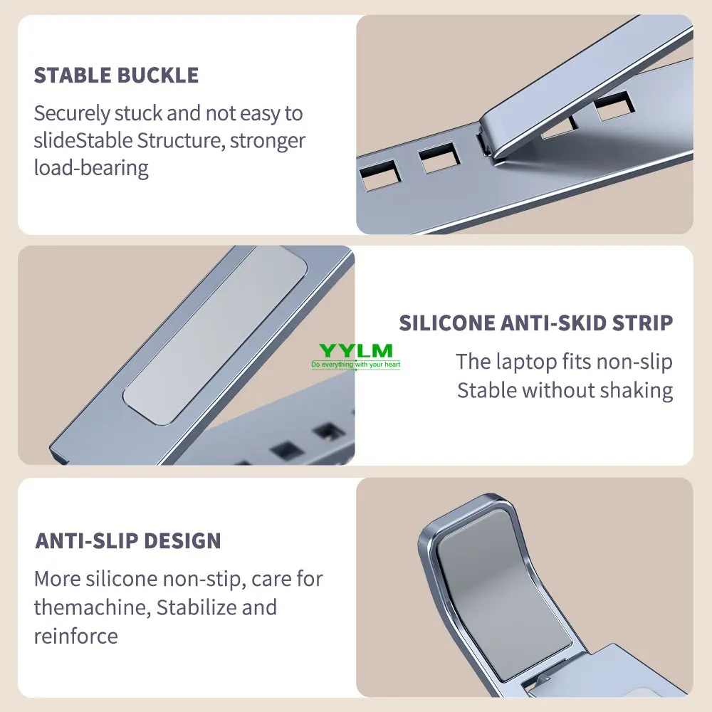 Draagbare laptopstandaard Aluminium notebookondersteuning Computerbeugel Macbook Air Pro-houder Accessoires Opvouwbare laptopbasis voor pc