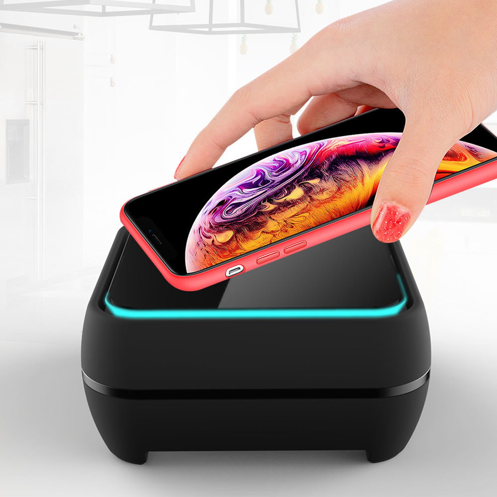 Bluetooth Speaker Draadloze Oplader Mini Subwoofer Mobiele Telefoon Draadloze Oplader Draagbare Soundbar Caixa De Som