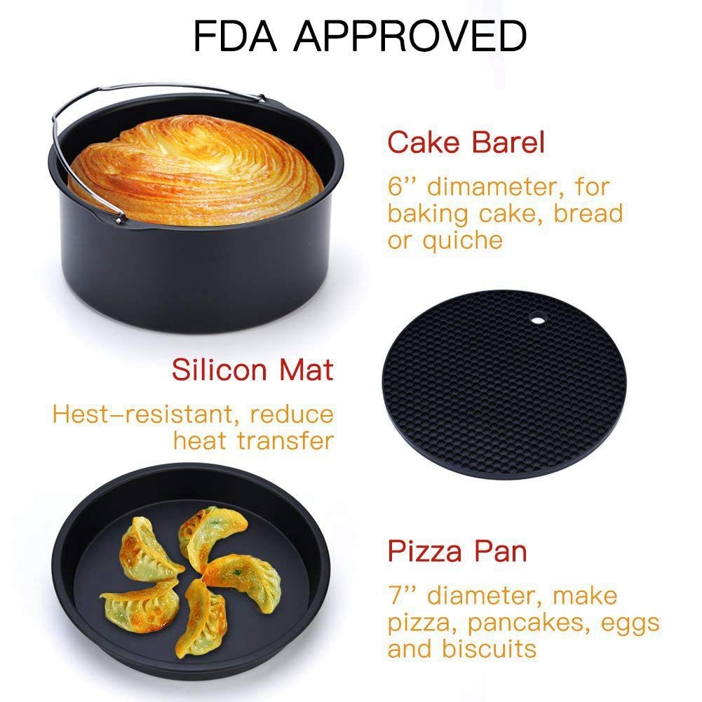 Electric Air Fryer Deep Oven Cooker with Recipe,1300 W, Time and Temperature Display, Touch-Screen Control, Detachable