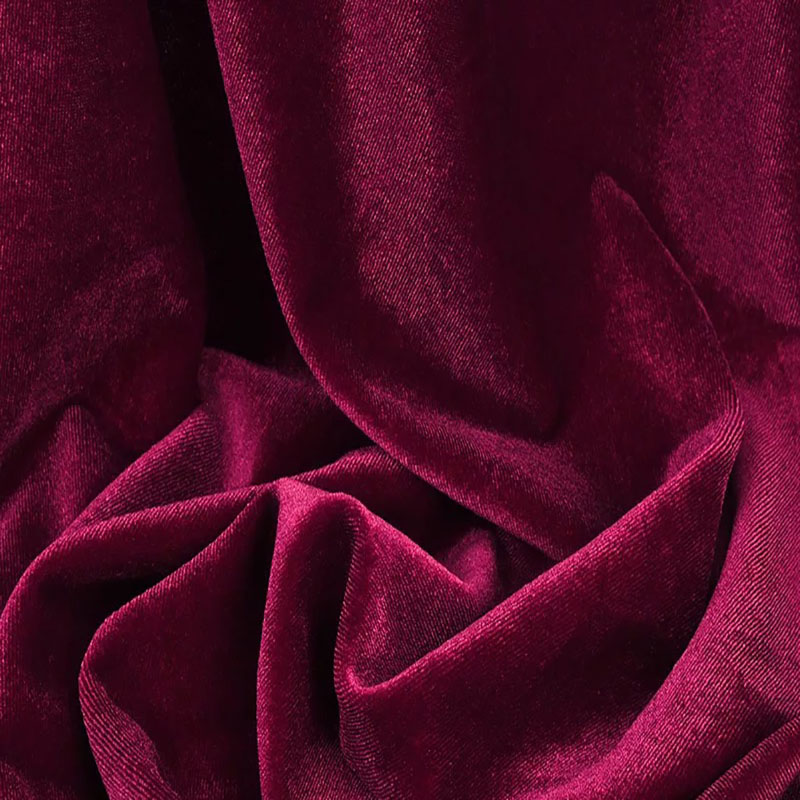 Tela de terciopelo elástico de lujo estampado de leopardo tela de terciopelo ropa de costura trajes tela artesanal: 06 - Claret