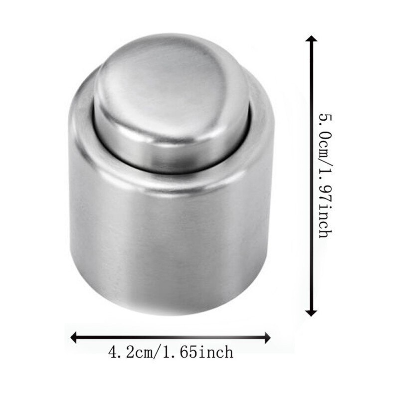 1Pc Stainless Steel Vacuum Wine Bottle Stopper Sealed Storage Plug Liquor Flow Stopper Pour Cap
