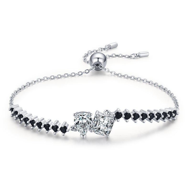 Zwart Awn Zilver Kleur Zilver Charm Armband Vrouwen Bruiloft Sieraden S010: Licht Geel Goud Kleur
