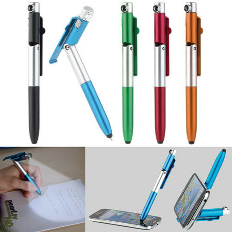 Bolígrafo plegable 4 en 1 para teléfono móvil, accesorio para Tablet, Stylus, linterna,