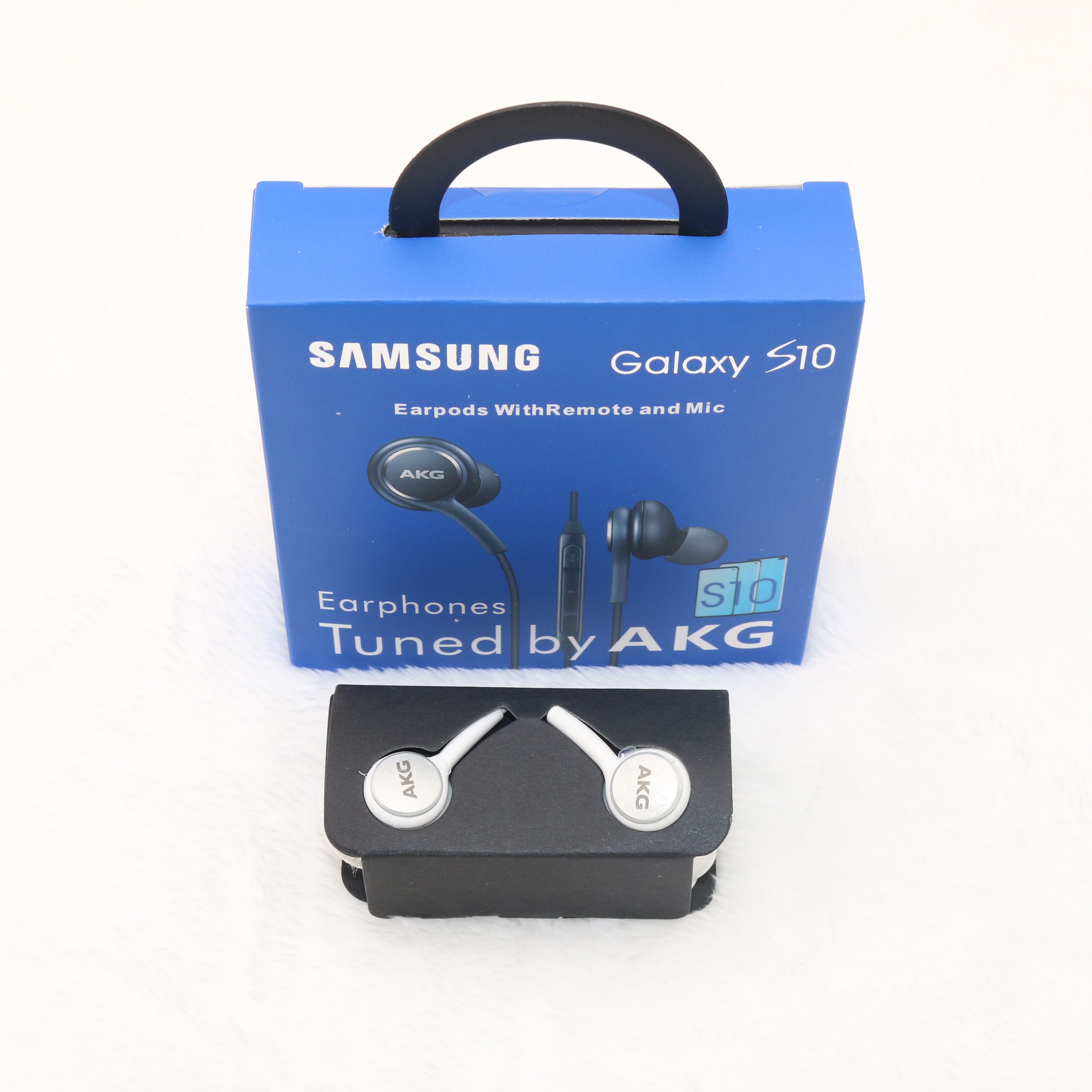 samsung AKG Earphones eo IG955 3.5mm In-ear with Mic Wire Headset for Galaxy samsung note10/note10+ huawei xiaomi smartphone: White add Blue Box