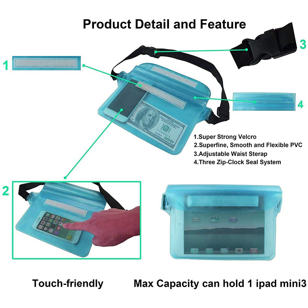 Waterdichte Schoudertas Heuptas Strand Zwemmen Touch Screen Telefoon Pouch Case Skiën Snowboard Onderwater Dry Bag Voor Telefoon