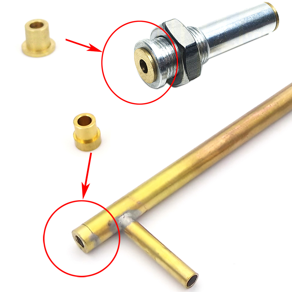 10 Uds. De cojinete de manguito de eje de casquillo de brida de eje de buje de latón para eje de 2mm, 3mm, 4mm y 5mm para barco RC, piezas de repuesto marinas DIY