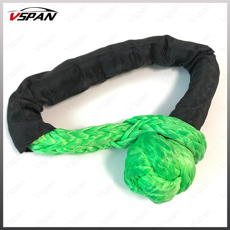 Manille de remorquage souple verte 15T | Corde synthétique, barre de remorquage, manille de choc pour Jeep JK, accessoires de récupération hors route 4x4accessoires