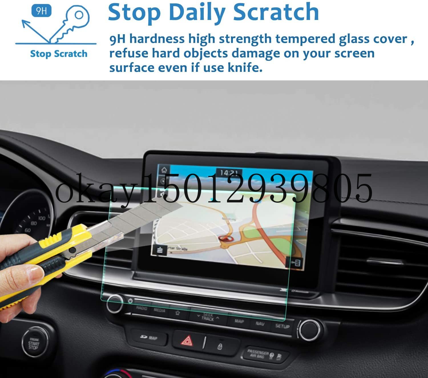 Protecteur d'écran de Navigation de voiture pour kia Ceed 10.25 pouces, Film protecteur d'écran tactile de voiture de dureté du verre trempé 9H