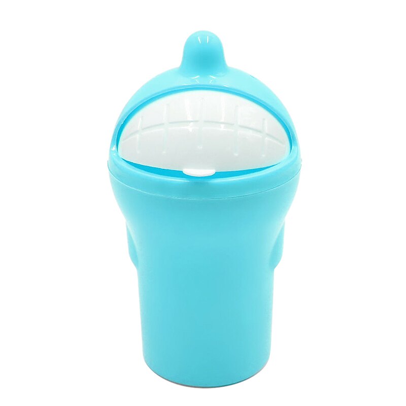 Mini Dolphin Shape Car Trash Rubbish Can Garbage Dust Case Holder Box Bin Rolling Cover Vehicle Trash Can: Blue