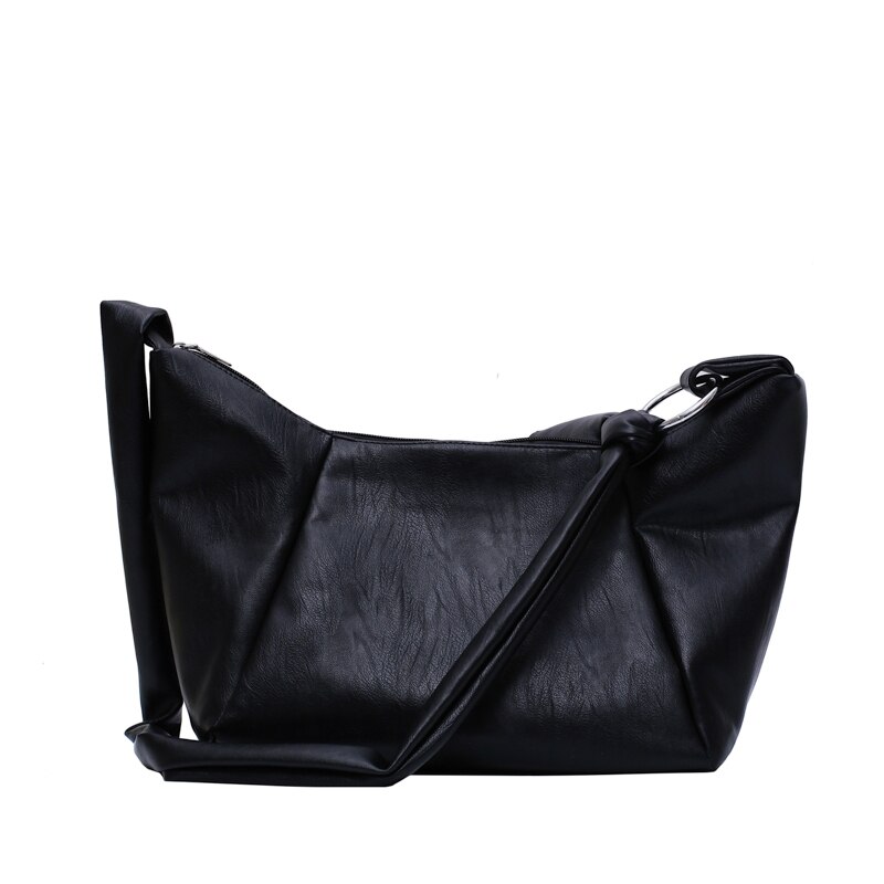 JIEROTYX Casual Taschen Frauen Persönlichkeit Weiche Leder Damen Einzel Schulter Messenger Taschen Schwarz Bolsa Feminina Mädchen: Default Title