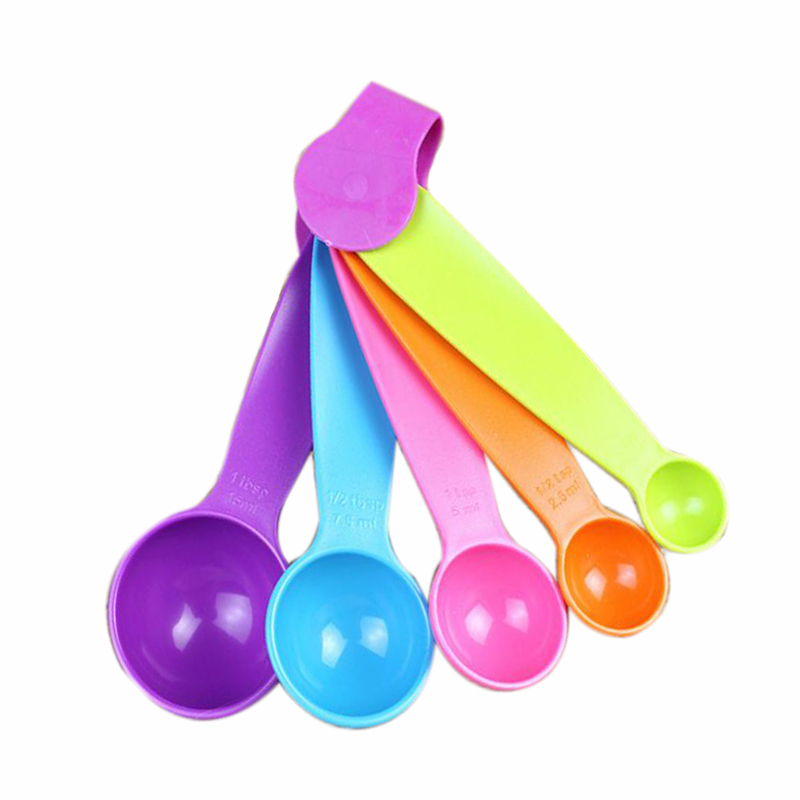 KHGDNOR 10 stks/set Maatlepel Cups Set Regenboog Kleur Plastic Pastry Saus Maatregel Cups Lepels Bakken Meting Gebruiksvoorwerp