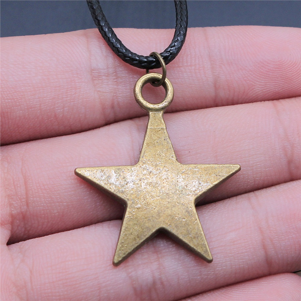 30 estilos Unisex amuleto Wicca joyería sol Luna estrella pentagrama colgante collar cordón de cuero negro