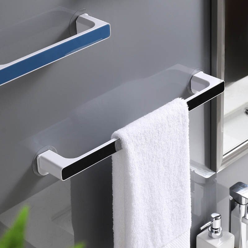 1Pc Zelfklevende Handdoek Houder Rek Muur Handdoek Hanger Badkamer Bar Plank Rolhouder Opknoping Haak Organisator