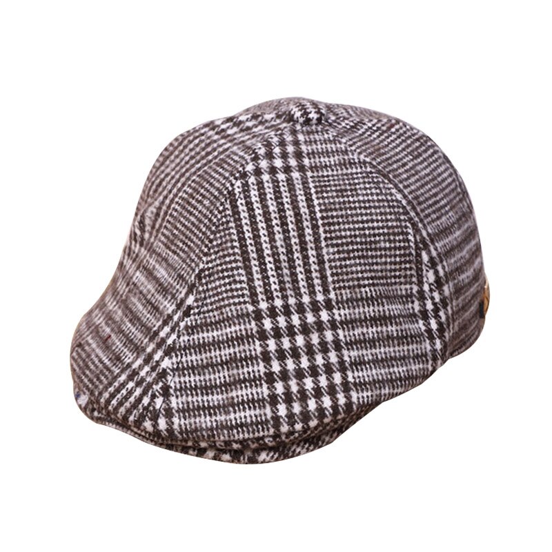 Vintage ▾ Cappello di Inverno Del bambino per I Ragazzi plaid di Lana Del bambino del Ragazzo Cappello di Cuoio Cappello Lable per Bambini Ragazzi Cappello di Autunno della Molla Del bambino Berretto cap 2-5 Anni: caffè