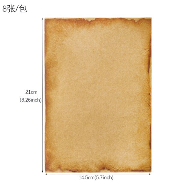 Kraft Vintage Writing Paper Sheets;kraft Brown Letter Paper 8sheets Vintage Flower: H