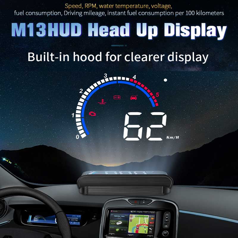 3.8 -tommers hd-bil-head-up-display bildisplay generell led-bildisplay bil varslingssystem for fart