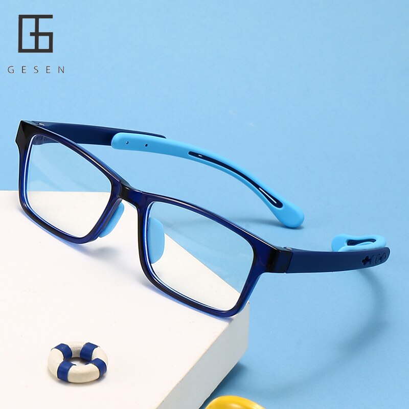 Anti Blue Light Kids Glasses Square Glasses Boy Girls Colorful Children Optical Frame Eyeglasses Soft Frame Transparent Eyewears