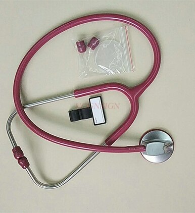 Caja de de estetoscopio trasero de plata de lujo para niños y adultos, auricular universal de un solo tubo: no1