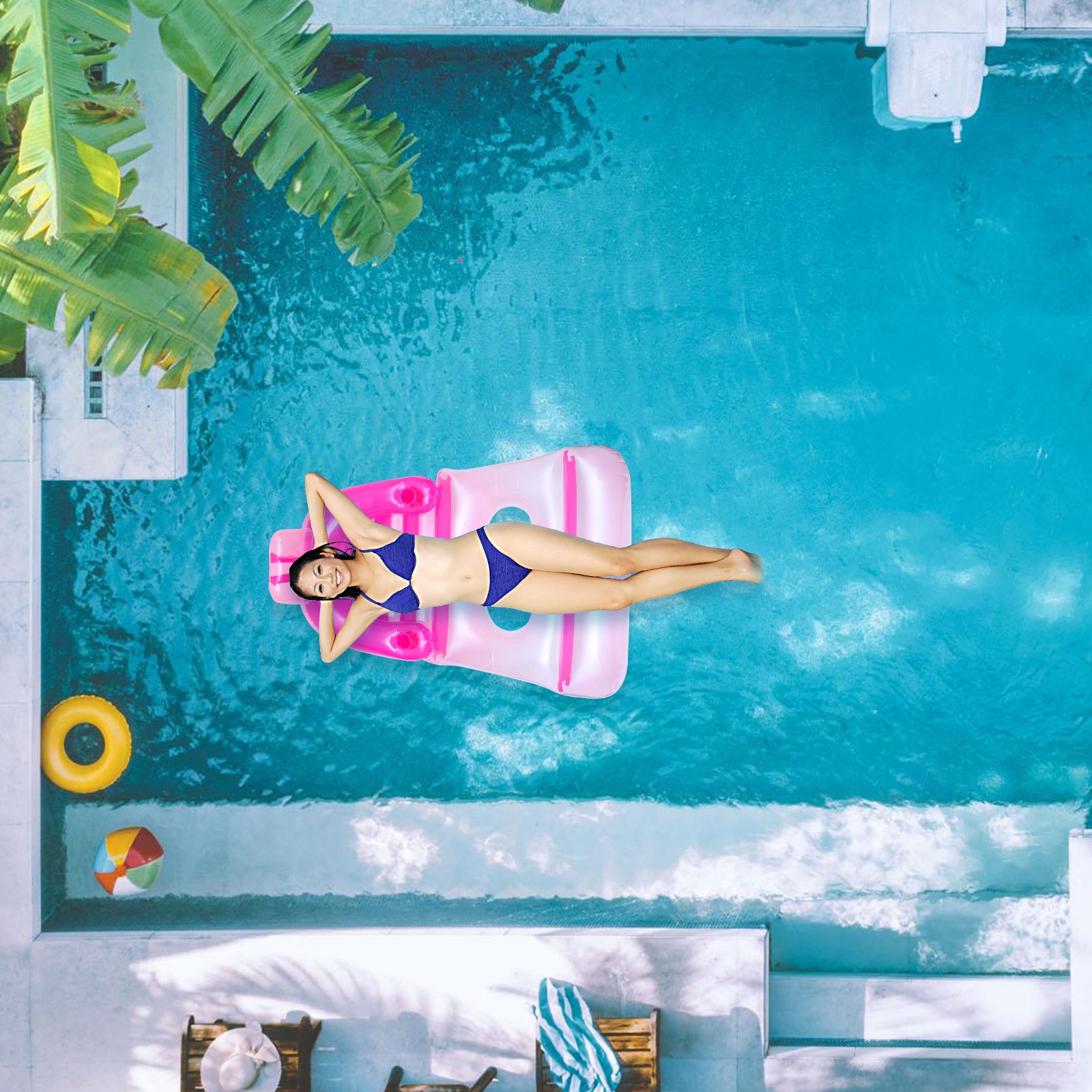 1pc Lightweight Practical Swimming Bed Swimming Floating Bed for Beach Swimming Pool