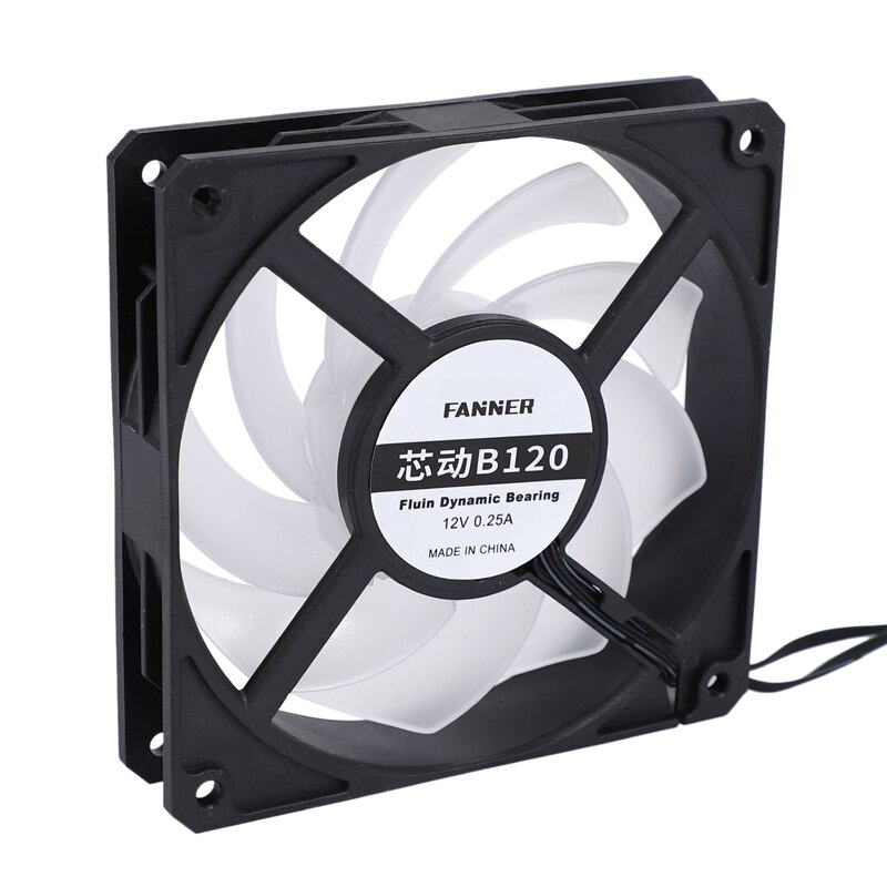 RGB Computer Case Fan 12cm - ARGB Addressable Lighting - DC 12V Cooling Fan for Desktop PC Chassis & Water Cooling