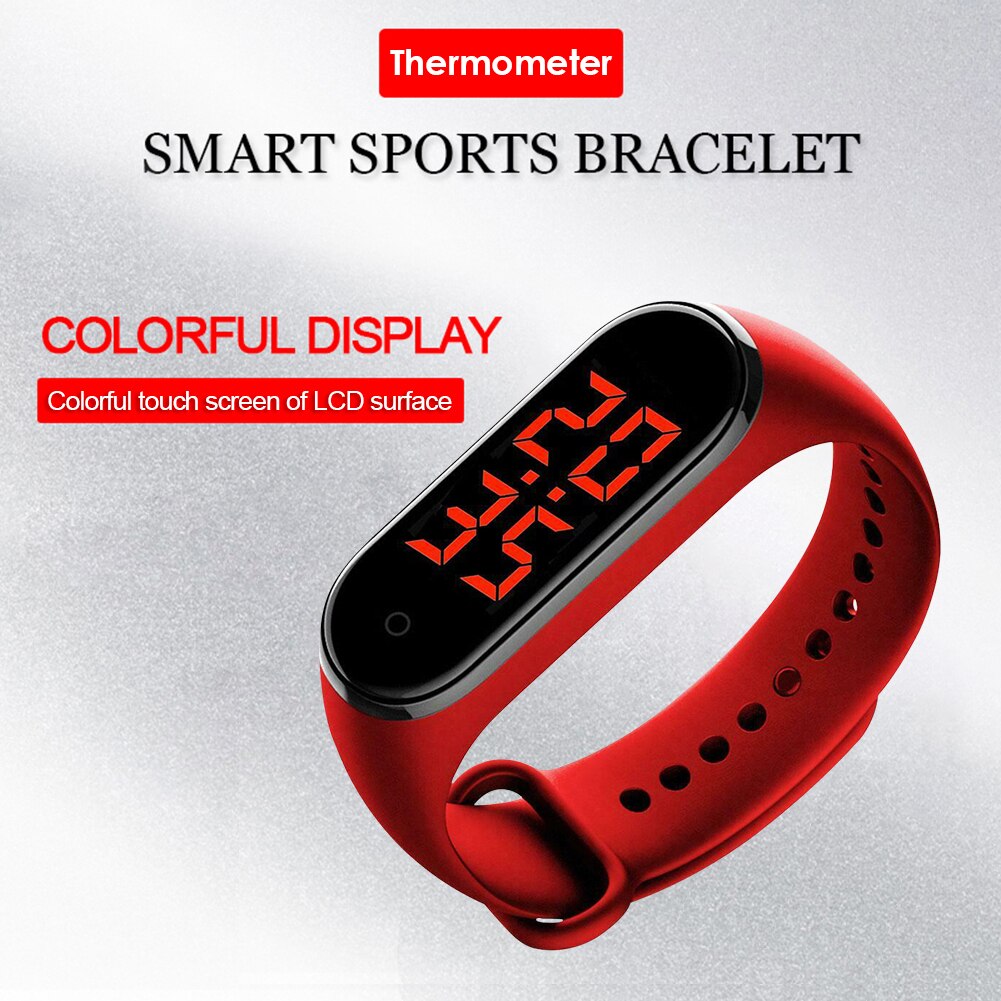 Body Temperature Smart Wrist Band Durable Practical Multi-functional Classic Bracelet with LED Display 90 Days Standby Time