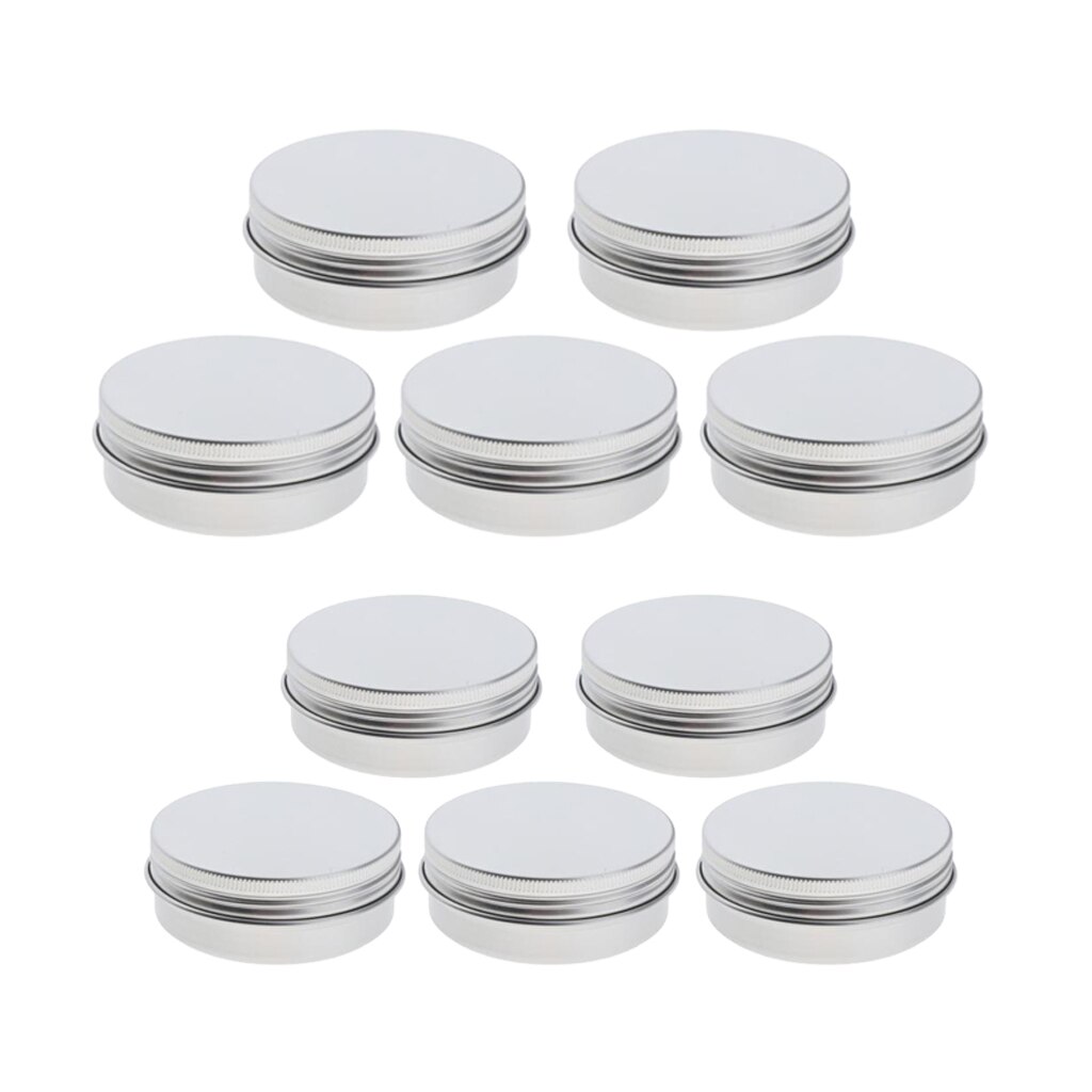 10x 60/100g Round Aluminum Tins Cream Storage Jars Cosmetic Containers Cans