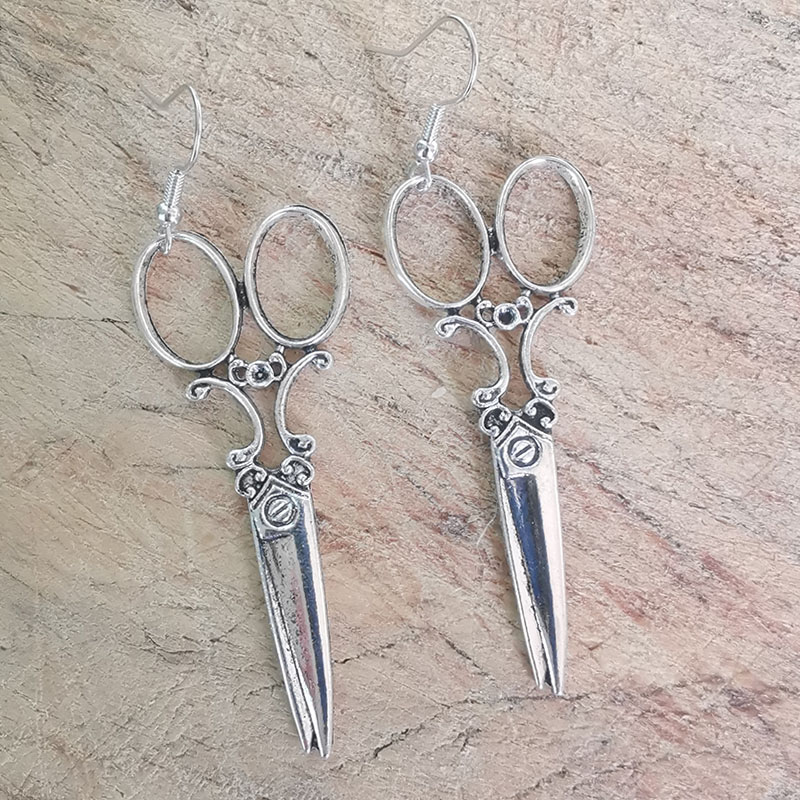 Pendientes colgantes de tijera grande para mujer, Vintage gótico Y2k, estética, accesorios de joyería largos,