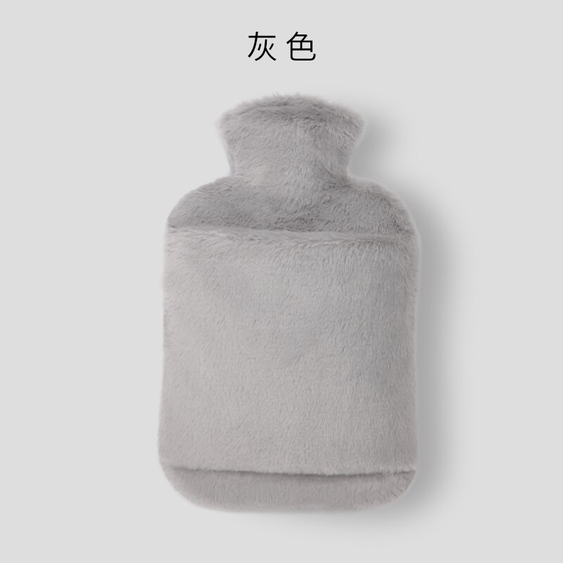 Couverture moelleux Bouillotte chauffe-eau dessin animé 2 litres mignon bouteille d'eau filles Kawaii Bouillotte Peluche mains chauffe EA6RSD: gray 2L