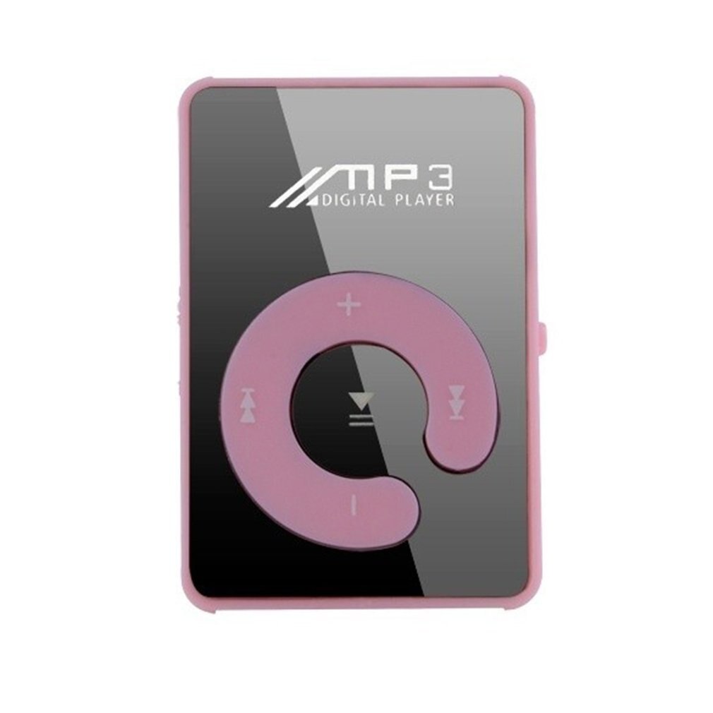 Bærbart mini-klip usb  mp3 afspiller musikmedie understøtter micro sd tf-kort hifi  mp3 til udendørs sport: Lyserød