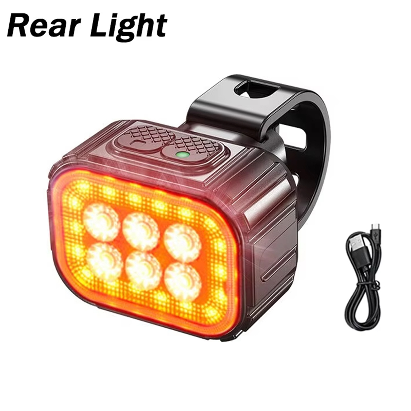 Bicycle Front Rear Lights USB Rechargeable Lamp LED Headlight Waterproof Taillight Portable Mountain Road Bicycle Accessories: Red