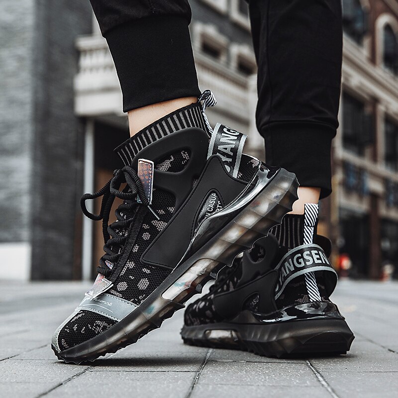 Lente herfst heren sokken hardloopschoenen zwarte jeugd sneaker voor heren hoge sokken heren joggingsneakers heren