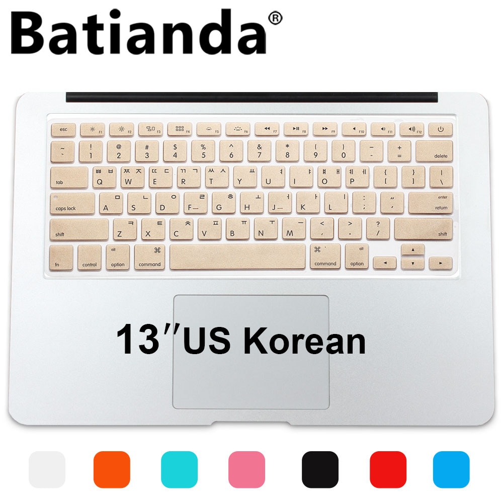 Koreanskt tangentbord us version silikonskydd klistermärken hud för apple macbook air 13 mac pro 13 15 17 retina tangentbordsskydd