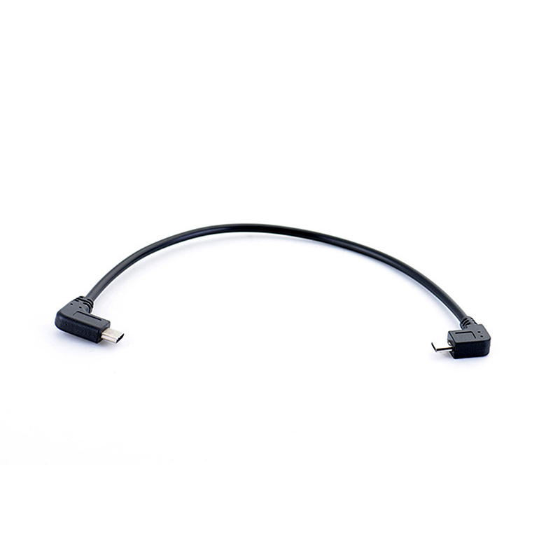 Venstre vinkel 90 grader mikro usb 5 ben han til type c han kabel konverter otg adapter dataledning kabel 25cm
