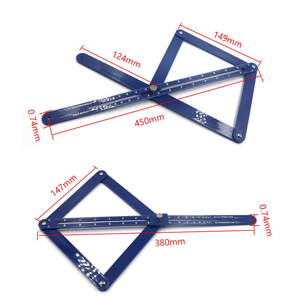 Multi-angle Diagonal Square Ruler Woodworking Model Tile Wood Ruler For Woodworking Gadget Depth Angle Protractor Measur Tool