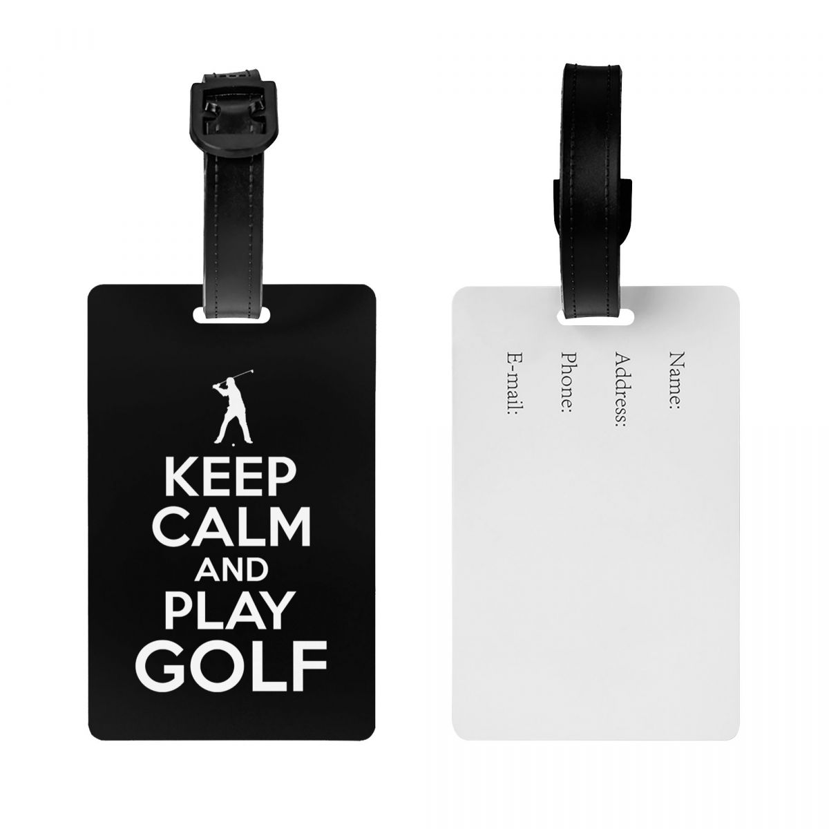 Blijf Kalm En Speel Golfbagagelabels Voor Koffers Schattige Bagagelabels Privacy Cover Id Label