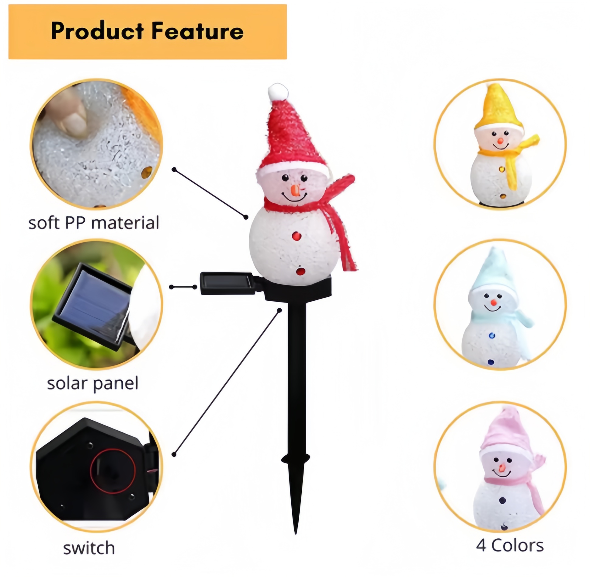Christmas Outdoor Lawn Decorations, Solar Snowman Lights, Corridor Terrace Lawn Decorations, Cute Decorations