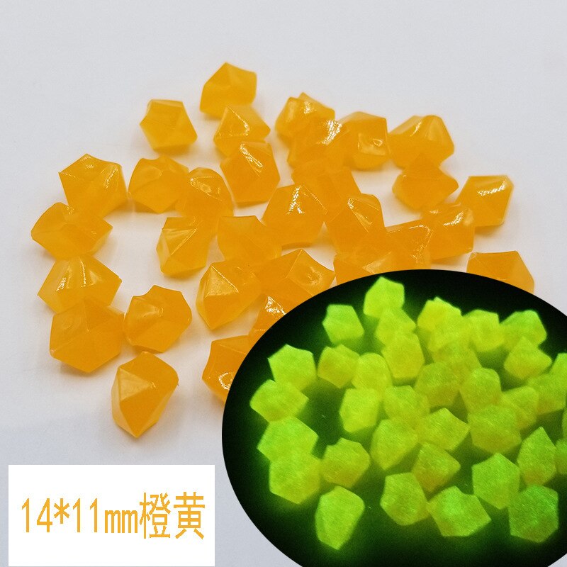 Resin Luminous Cobblestone Artificial Garden GravelG Luminous Stone Potted Fish Tank Decoration Walkway Garden Decor: Orange