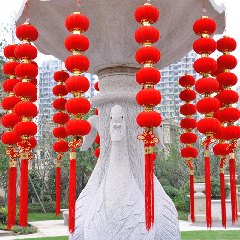 30 Stks/set Lantaarn Lente Festival Nieuwjaar Traditionele Chinese Rode Kleine Opknoping Lantaarn Festival/Bruiloft/Feest Decoraties