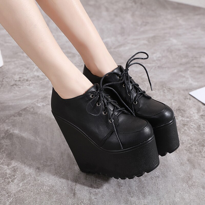 16cm Autumn Women Shoes Boots Women Wedges Heel Platform Ankle Boots