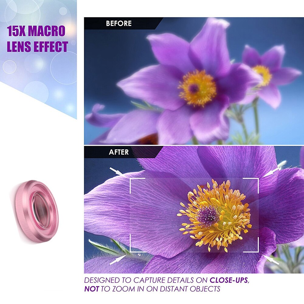 TOKOHANSUN Camera lens 4k HD 0.6x Wide Angle + 15x Macro Lens for IPhone 7 6s 5s 8 X XS se plus Mobile phone smartphone