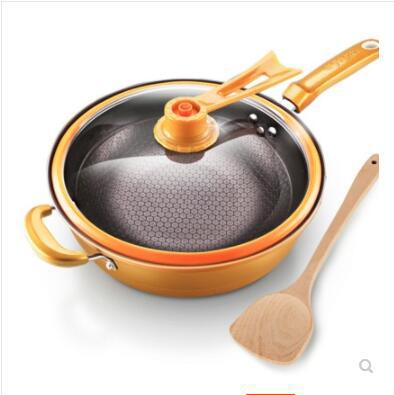 Sartén de hierro de 32cm con tapa vertical, recipiente para conservar el calor al vacío, cacerola para mantener la salud y el fuego: 6