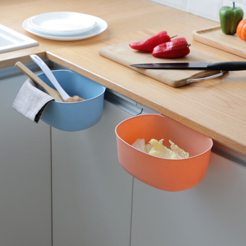 kitchen cabinet door hanging trash can plastic vegetable food waste storage box home storage box