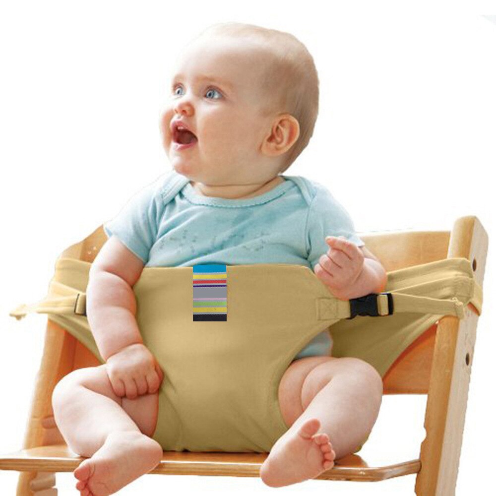 Baby spisebælte børnesæde stol sikkerhedssele kan sidde sæde udendørs rejse høj stol voksende sikkerhedssele baby bilsæde baby ting: Brun